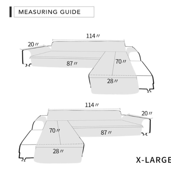 Sectional Couch Covers L Shape Reversible Sofa Slipcover Chaise Lounge Cover - Picture 3 of 7